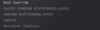 Example Boot Override options
